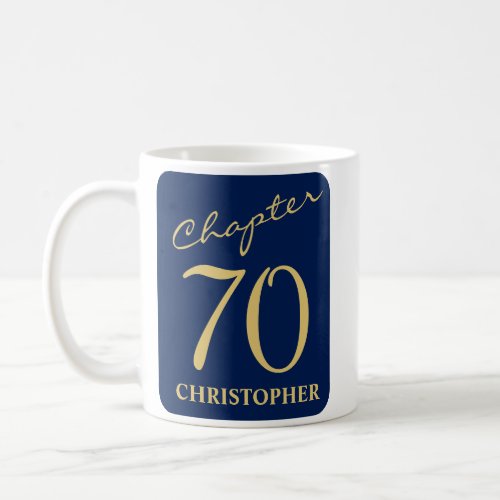 70th Birthday Blue Gold Coffee Mug