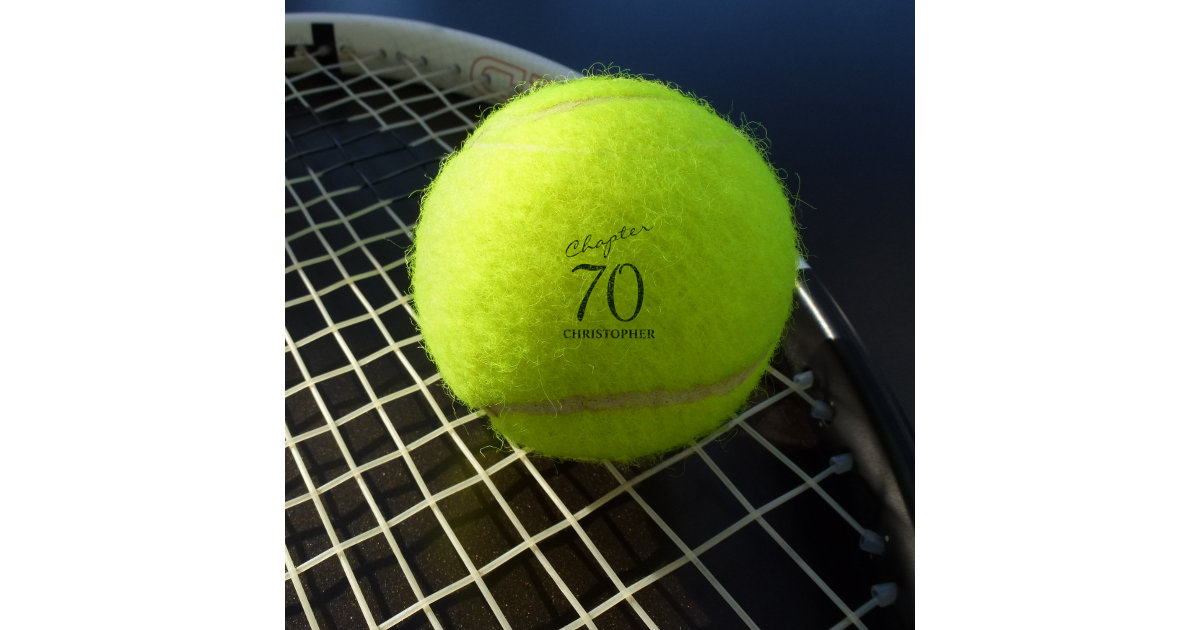 70th Birthday Blue Script Tennis Balls Zazzle