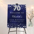 70th Birthday blue silver stars welcome party