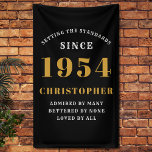 70th Birthday Born 1954 Add Name Black Gold Banner<br><div class="desc">70th Birthday Party Wall Banner - Customizable Black and Gold Decorative Piece. Celebrate an impressive milestone with our 70th Birthday Party Wall Banner. This one-of-a-kind black and gold banner is not just a decoration, it's a statement piece. Customizable to your preferences, it's an elegant and fun way to mark the...</div>