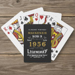 70th Birthday Born 1956 Legend Black Gold Poker Cards<br><div class="desc">Vintage design 70th birthday born 1956 "Original Quality Legendary Inspiration" playing cards. Add the name and year as desired in the template fields creating a unique birthday celebration item. Team this up with the matching gifts,  party accessories,  and clothing available in our store www.zazzle.com/store/thecelebrationstore</div>