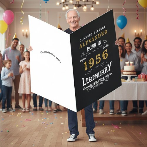 70th Birthday Born 1956 Legend Vintage Black Giant