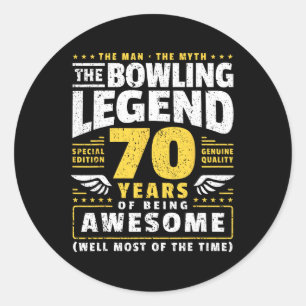 70th Birthday Bowling 70 Years Old Bowler Classic Round Sticker