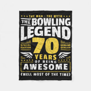 70th Birthday Bowling 70 Years Old Bowler Fleece Blanket