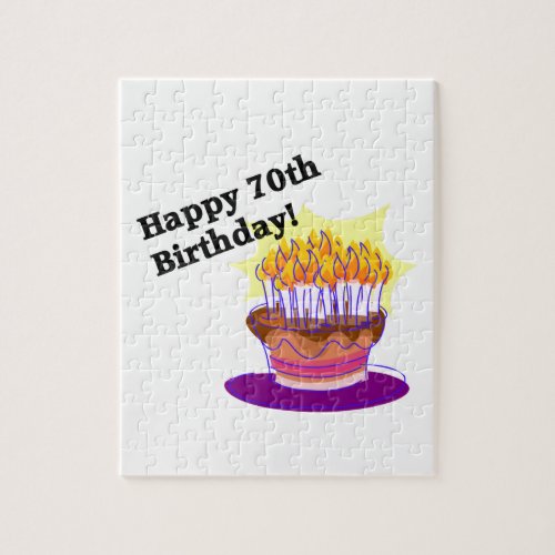 70th Birthday Cake Jigsaw Puzzle