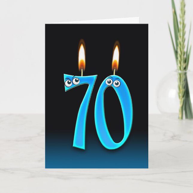 70th Birthday Candles Card (Front)