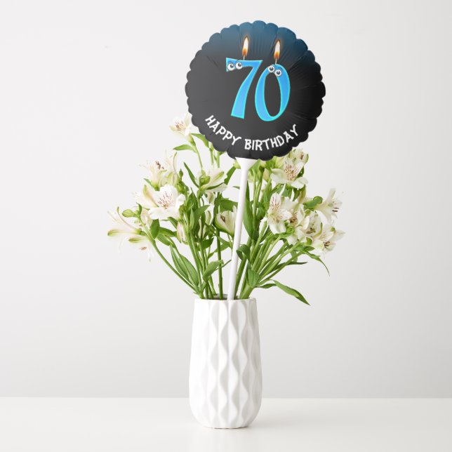 70th Birthday Candles with Eyeballs   Balloon (Vase)