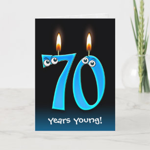 70th Birthday Candles with Eyeballs Card