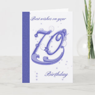70th Birthday Card, best wishes Card