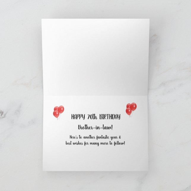 70th Birthday Card Brother-in-law (Inside)