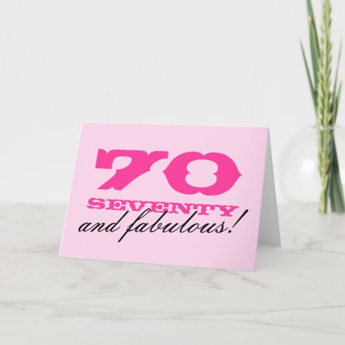70th Birthday card for women | 70 and fabulous!