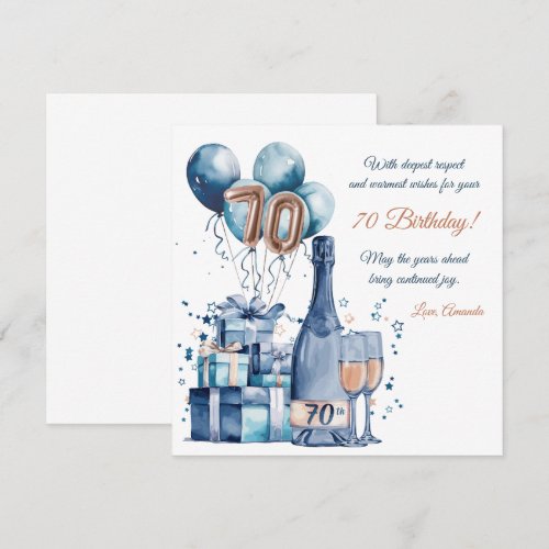 70th Birthday Card Personalised for Men