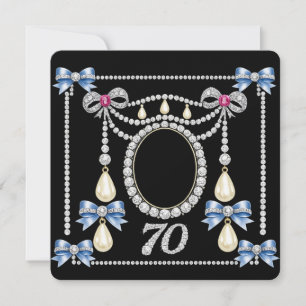 70th Birthday Card Personalize it Jewels diamonds