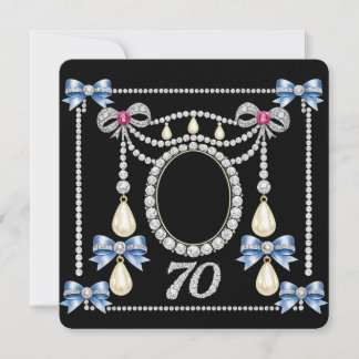 70th Birthday Card Personalize it Jewels diamonds