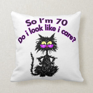 70th Birthday Cat Gifts Throw Pillow