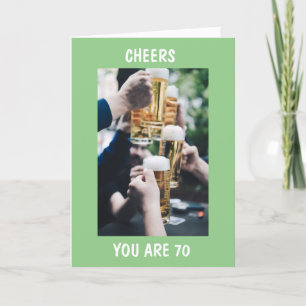 **70th BIRTHDAY** CELEBRATE AND CHEERS TO YOU Card