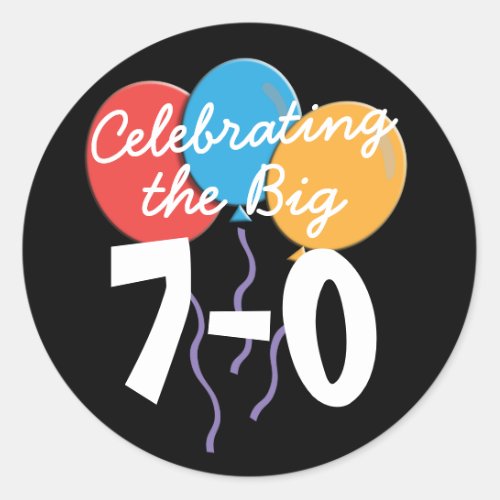70th Birthday Celebrating the Big 70 Stickers