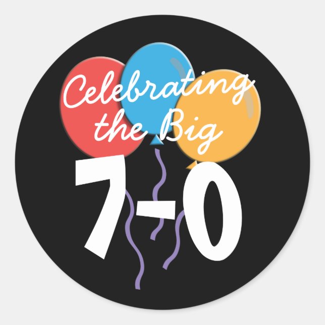 70th Birthday Celebrating the Big 70 Stickers (Front)