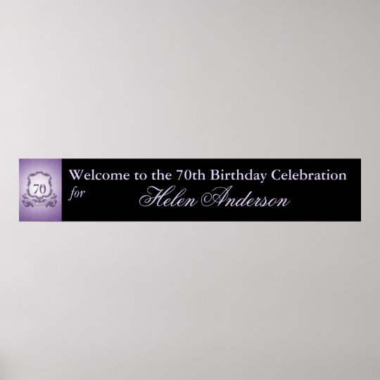 70th Birthday Celebration Custom Banner Poster | Zazzle.com