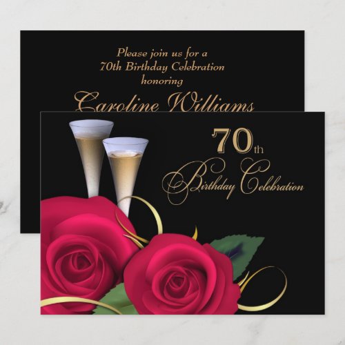 70th Birthday Celebration Custom Invitations
