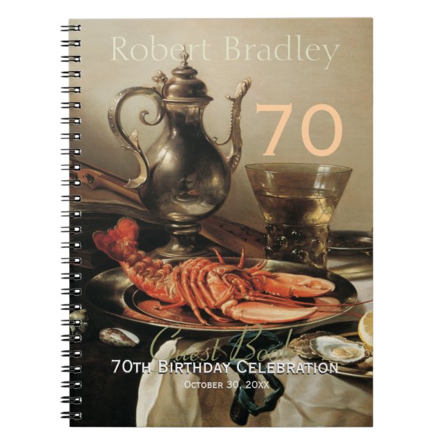 70th Birthday Celebration Customizable Guest Book (Front)