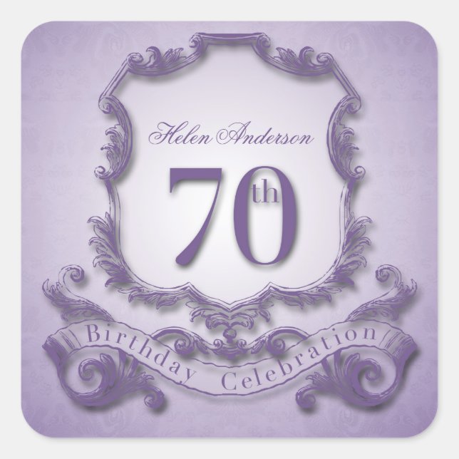 70th Birthday Celebration Personalized Stickers (Front)