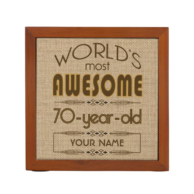 70th Birthday Celebration World Best Fabulous Pencil/Pen Holder (Front)