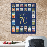 70th Birthday Chapter 70 Family Photo Collage Faux Canvas Print<br><div class="desc">Are you looking for a special 70th birthday gift for someone special? Our beautiful faux canvas print family photo collage is the perfect way to show your love and appreciation. With 32 photographs, you can capture moments from the past and present, intimate family gatherings, and snapshots of happy times. This...</div>