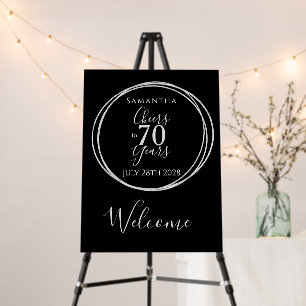 70th Birthday Cheers 70 Years Welcome Sign