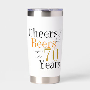 70th Birthday Cheers and Beers Minimal Party Insulated Tumbler