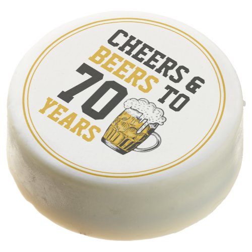 70th Birthday Cheers  Beers to 70 Years Funny Chocolate Covered Oreo