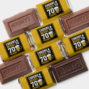 70th Birthday Cheers & Beers to 70 Years Funny Hershey's Miniatures