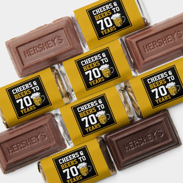 70th Birthday Cheers & Beers to 70 Years Funny  Hershey's Miniatures (Assorted)