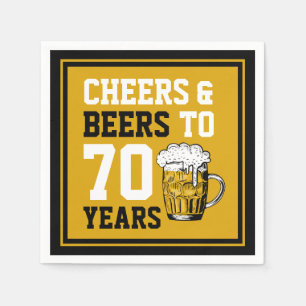 70th Birthday Cheers & Beers to 70 Years Funny  Napkins