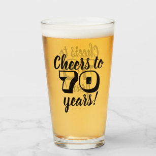 70th Birthday Cheers to 70 Years Beer/Drinking Glass