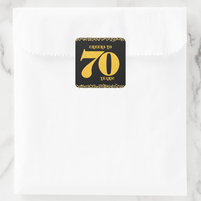 50 Stück Runde Aufkleber „Cheers To 70 Years“ – 5 Cm Durchmesser Für 70. Geburtstag
