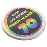 [ Thumbnail: 70th Birthday: Colorful Rainbow # 70, Custom Name ]