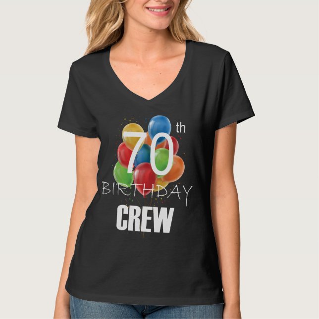 70th Birthday Crew 70 Party Crew Women V-Neck T-Shirt (Front)