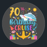 70th Birthday Cruise B-Day Party Classic Round Sticker<br><div class="desc">70th Birthday Cruise B-Day Party Funny design Gift Classic Round Stickers Classic Collection.</div>