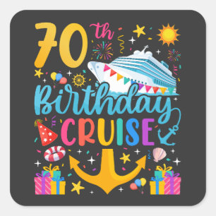 70th Birthday Cruise B-Day Party Square Sticker