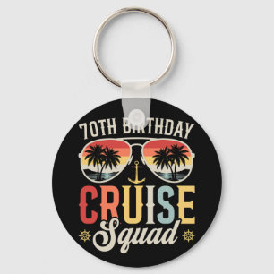 70TH Birthday Cruise Squad Family Matching Circle Keychain