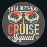 70TH Birthday Cruise Squad Family Matching Classic Round Sticker<br><div class="desc">70TH Birthday Cruise Squad Crew Vacation Group Family Matching Design Gift Classic Round Stickers Classic Collection.</div>