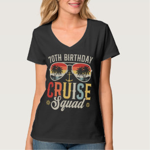 70TH Birthday Cruise Squad Family Matching Women V T-Shirt