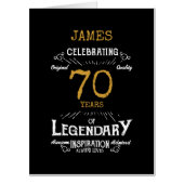 70th Birthday Custom Jumbo Legendary Funny Card | Zazzle