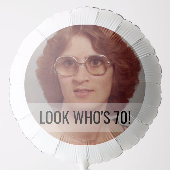 70th Birthday Custom Photo Balloon (Front)