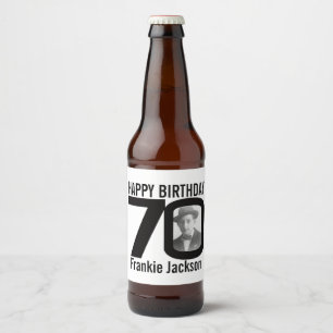 70th Birthday custom photo name label
