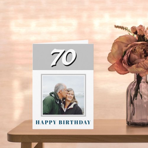 70th Birthday Custom Photo Personalized Card