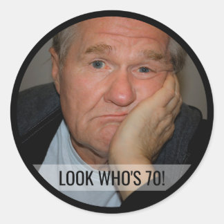70th Birthday Custom Photo Stickers