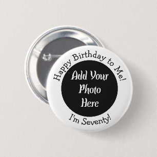 70th Birthday Custom Photo Template Button