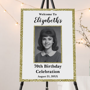 70th Birthday Custom Photo Welcome Sign